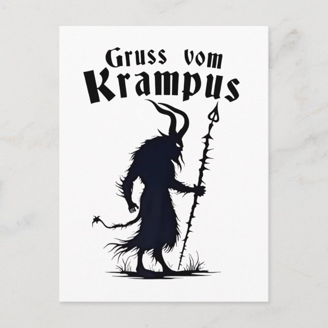 Cruss Vom Krampus jul Xmas Djävul Läskig Inbjudan Vykort (Framsida)