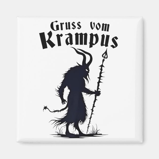 Cruss Vom Krampus-julet Julafton Djävulen Magnet (Framsidan)