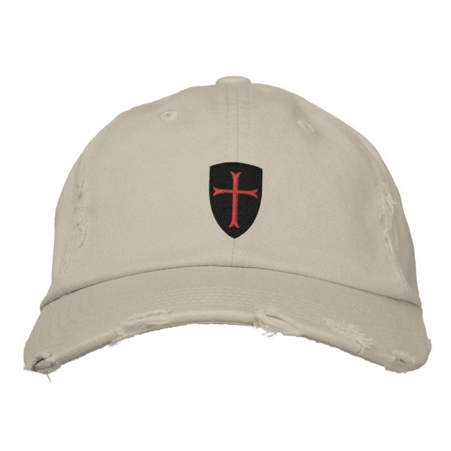 Crussader Kor Distress Baseball Cap Broderad Keps (Framsida)