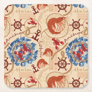 Crustacean Core-design Underlägg Papper Kvadrat