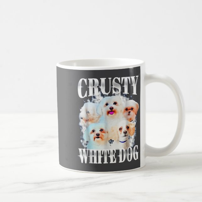 Crusty White Dog Funny For Men Women  Kaffemugg (Höger)