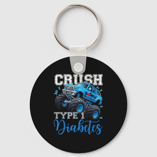 Cruype 1 Diabetes Awareness Warrior Monster Lastbi Nyckelring (Framsida)
