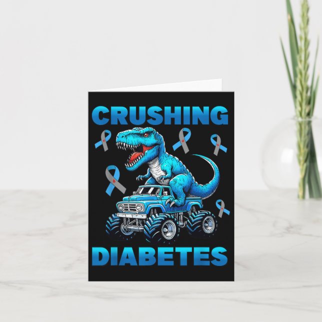 Cruype 1 Diabetes Medvetenhet T1d Dinosaur Monster Kort (Framsida)