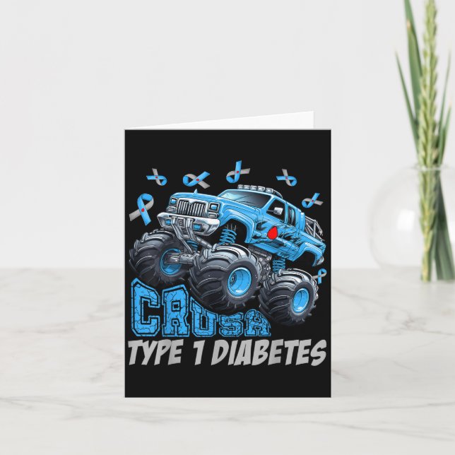 Cruype 1 Diabetes Medvetenhet T1d Warrior Monster  Kort (Framsida)