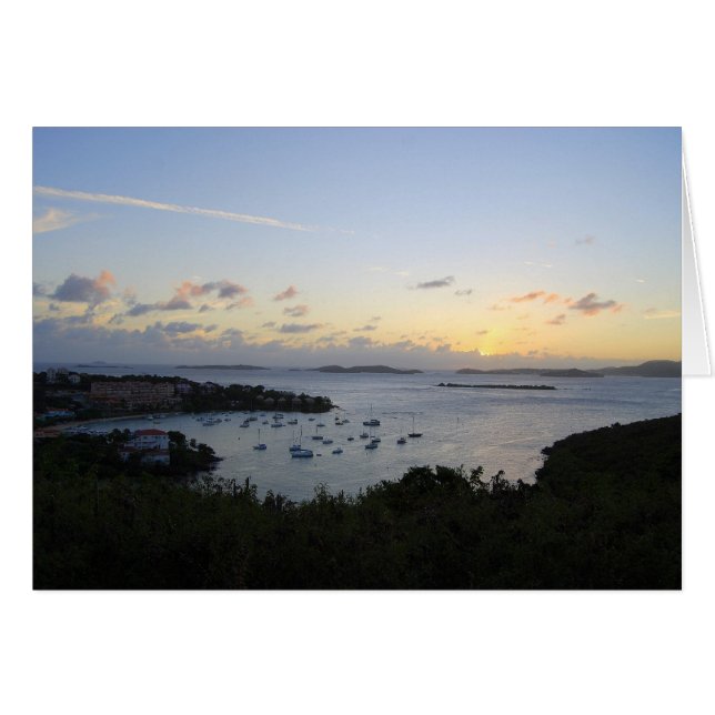 Cruz Bay Sunset, St. John, USA.V.I. Hälsningskort (Framsidan Horizontal)