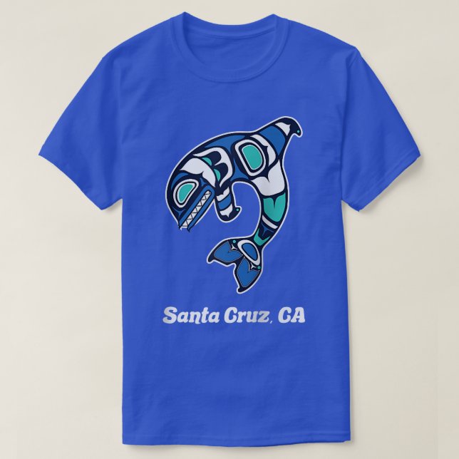 Cruz Santa CA Native American Tribal Orca Killer W T Shirt (Design framsida)