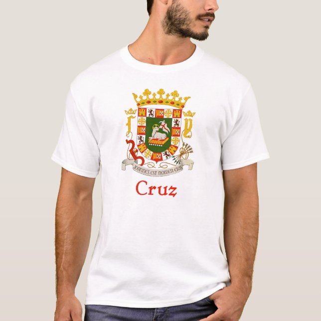 Cruz skyddar av Puerto Rico T Shirt (Framsida)