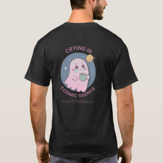 Crying in Cosmic Silence – Cute Existential Ghost  T Shirt