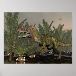 Cryolophosaurus dinosaur - 3D-rendering Poster