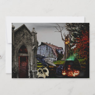 *~* Crypt Raven Witch Döskallars HALLOWEEN CARD