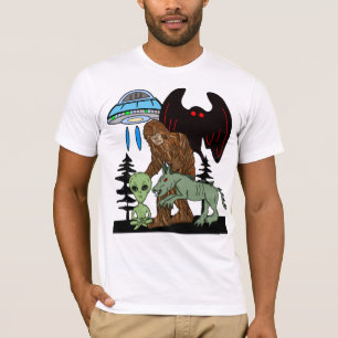 Cryptid Big Foot Alien Mothman UFO Chupacabra T Shirt