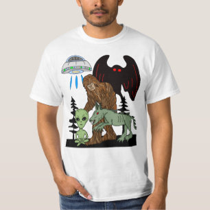 Cryptid Big Foot Alien Mothman UFO Chupacabra T Shirt