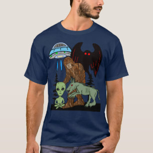 Cryptid Big Foot Alien Mothman UFO Chupacabra T Shirt