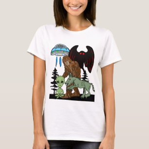 Cryptid Big Foot Alien Mothman UFO Chupacabra T Shirt