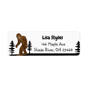 Cryptid Bigfoot Sasquatch Ape Man Returadress Etikett