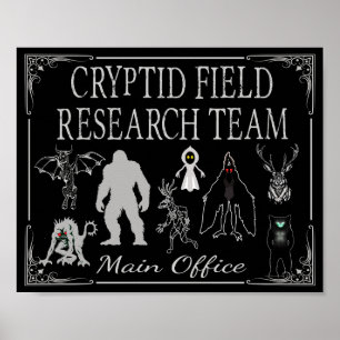 Cryptid Fält Research Team Main Office Bigfoot Poster