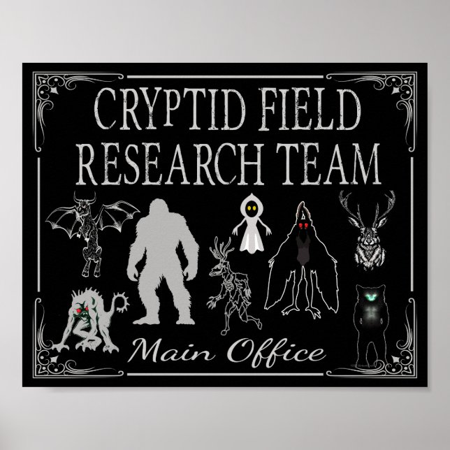 Cryptid Fält Research Team Main Office Bigfoot Poster (Framsidan)