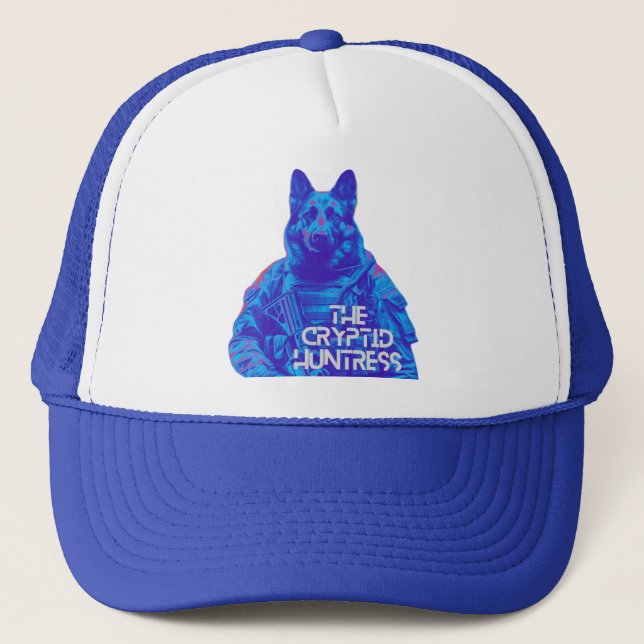 Cryptid Huntress Dogman Trucker Cap Keps (Framsida)