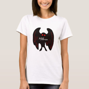 Cryptid Mothman Black vingar, red öga T Shirt