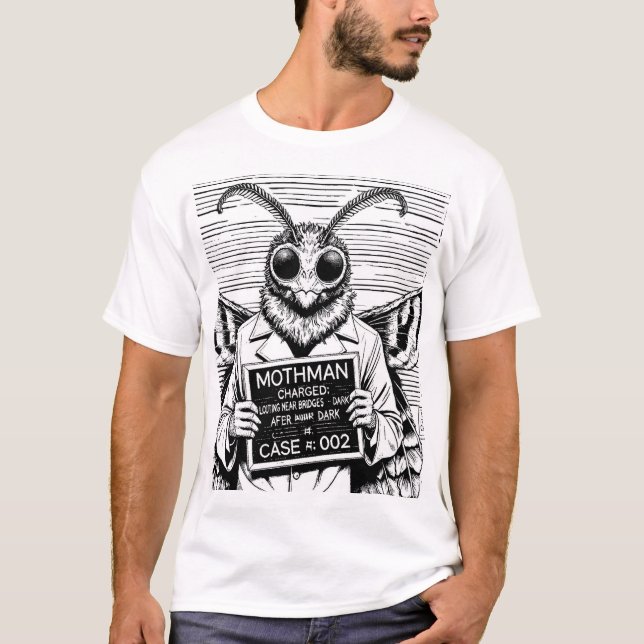 Cryptid Mugshots: Mothman T-Shirt (Framsida)