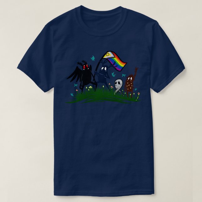 Cryptid Pride Mothman Fresno Nightcrawler Forest G T Shirt (Design framsida)