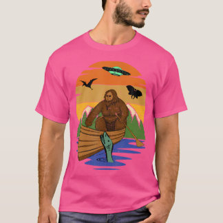 Cryptid River Bigfoot Tshirt med Ufo Sea Creator T Shirt