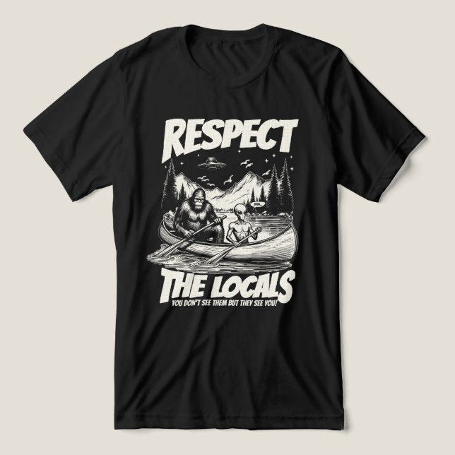 Cryptid Sasquatch Alien-möte  T Shirt (Design Framsida)