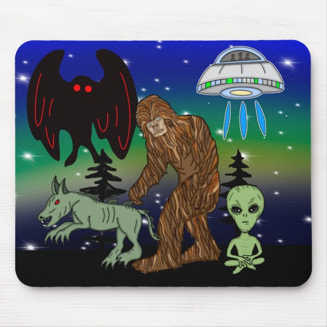 Cryptid, UFO, Big Foot, Chupacabra, Alien Mothman Musmatta (Framsidan)
