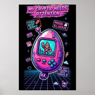 Cryptid Virtuell Sällskapsdjur 1997 — Retro Pixel  Poster