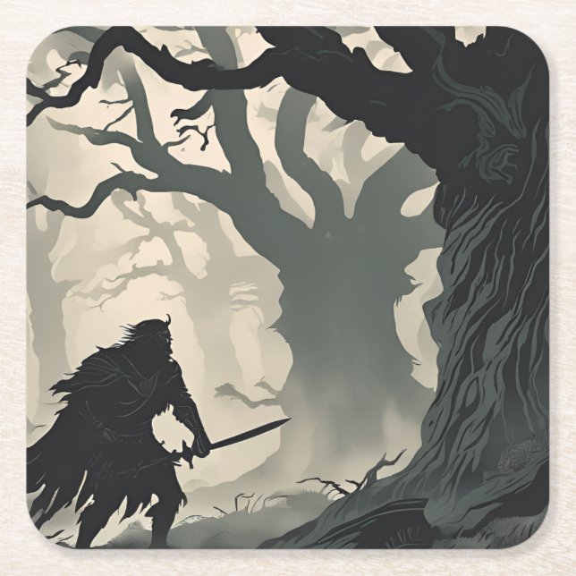 Cryptidas skog underlägg papper kvadrat (Framsidan)