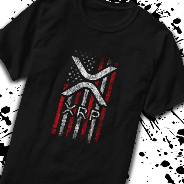 Crypto American Flagga XRP Cryptocurrency Meme T Shirt (Skapare uppladdad)