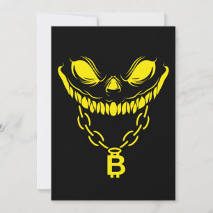 Crypto Ansikte Bitcoin Cryptocurrency BTC Money Gi Inbjudningar