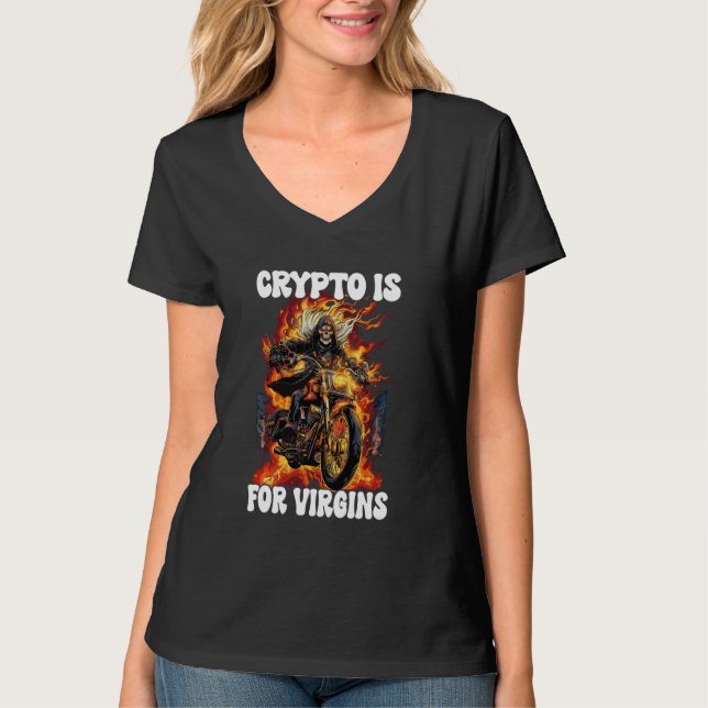 Crypto är for Virgins Cringe Skeleton T Shirt (Framsida)