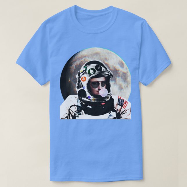 Crypto Astronaut Moona Lisa glitch-estetik T Shirt (Design framsida)