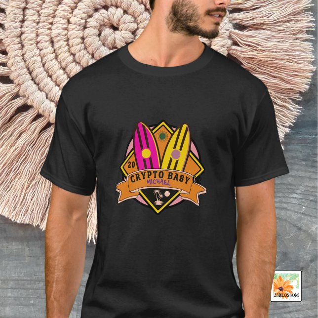 CRYPTO BABY baby med namn och födelsedatum T Shirt (Skapare uppladdad)