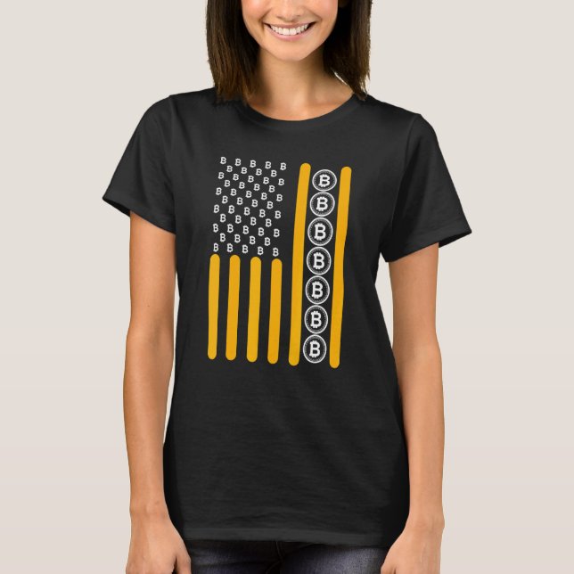 Crypto Bitcoin Cryptocurrency Blockchain Hodl-Flag T Shirt (Framsida)