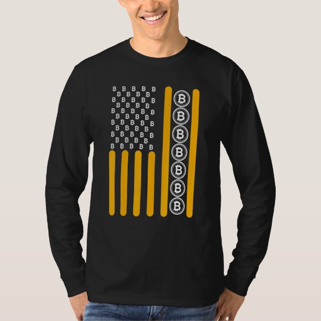 Crypto Bitcoin Cryptocurrency Blockchain Hodl-Flag T Shirt (Framsida)