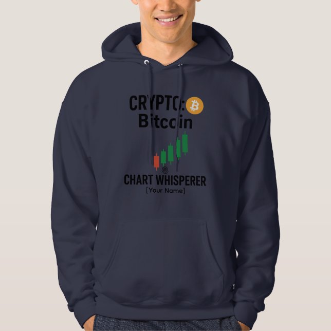 Crypto Bitcoin Diagram Viskaare Trader Tröja Hoodie (Framsida)