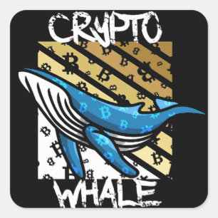 Crypto Btc Whale - Kryptomynt Fyrkantigt Klistermärke
