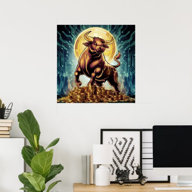 Crypto Bull Poster (Hemmakontoret)