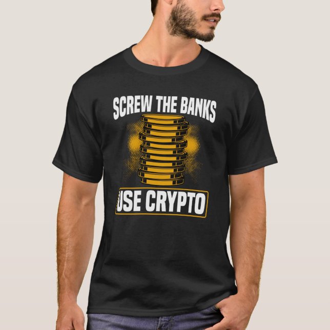 Crypto Cryptocurrency Blockchain Trader Finance  5 T Shirt (Framsida)