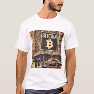 Crypto Design för vintage Bitcoin BTC-annonsering T Shirt