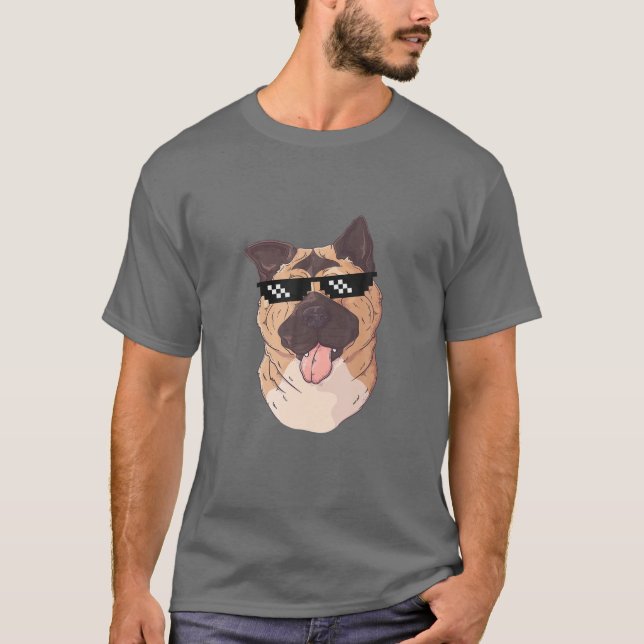 Crypto Doge Akita Shib Mynt, som ligger i Måne T Shirt (Framsida)