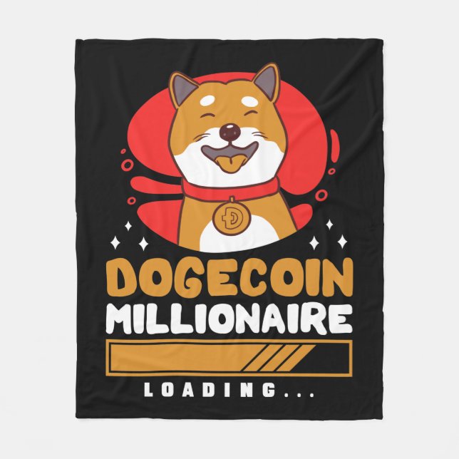 Crypto DogeCoin Miljonär Laddar Fleecefilt (Framsidan)