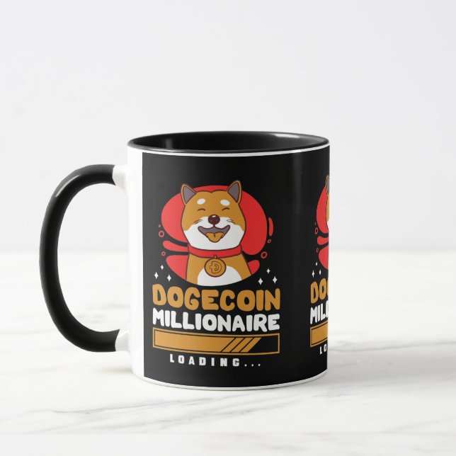Crypto DogeCoin Miljonär Laddar Mugg (Vänster)
