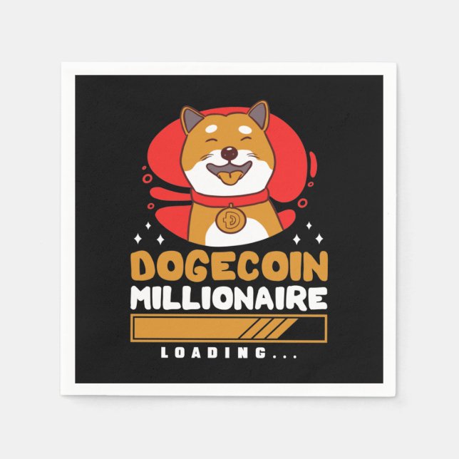 Crypto DogeCoin Miljonär Laddar Pappersservett (Framsidan)
