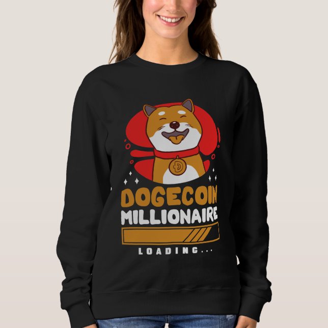 Crypto DogeCoin Miljonär Laddar T Shirt (Framsida)