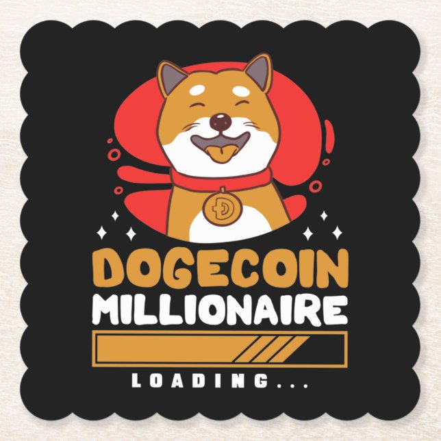 Crypto DogeCoin Miljonär Laddar Underlägg Papper (Framsida)