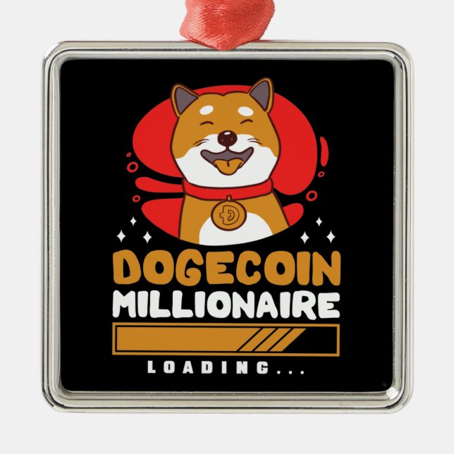 Crypto DogeCoin Millionaire Loading Julgransprydnad Metall (Framsidan)
