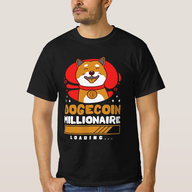 Crypto DogeCoin Millionaire Loading T Shirt (Framsida)